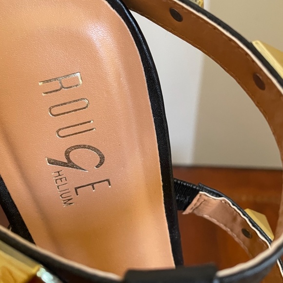 Rouge Helium Black Studded Strappy Heels - Picture 7 of 10